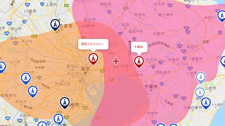 市川市の地デジの電波