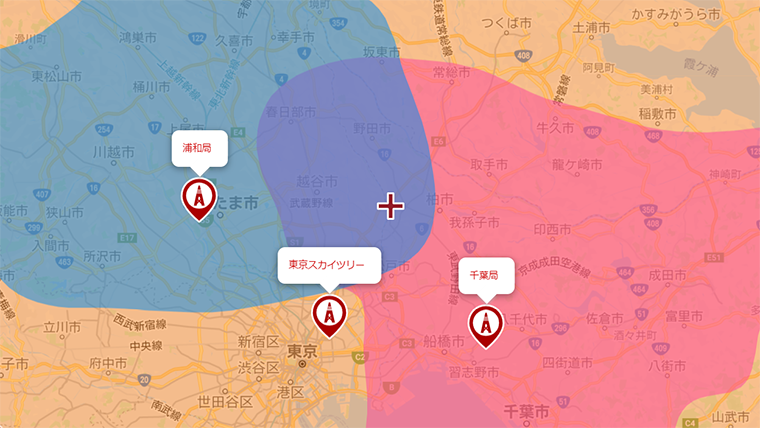 流山市の地デジの電波