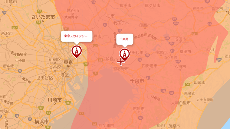 習志野市の地デジの電波