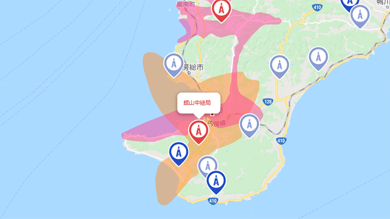 館山市の地デジの電波