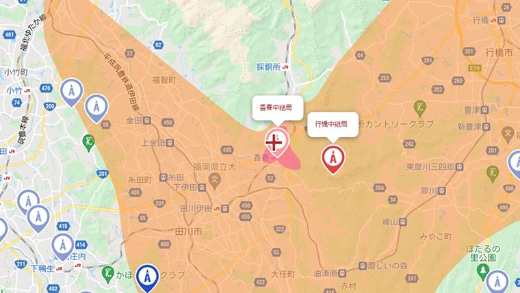 香春町の地デジの電波