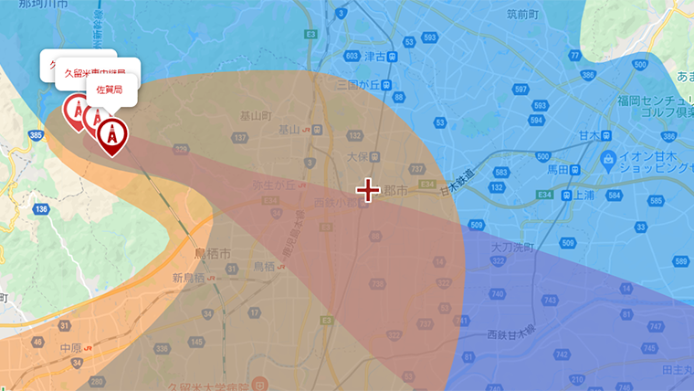 小郡市の地デジの電波