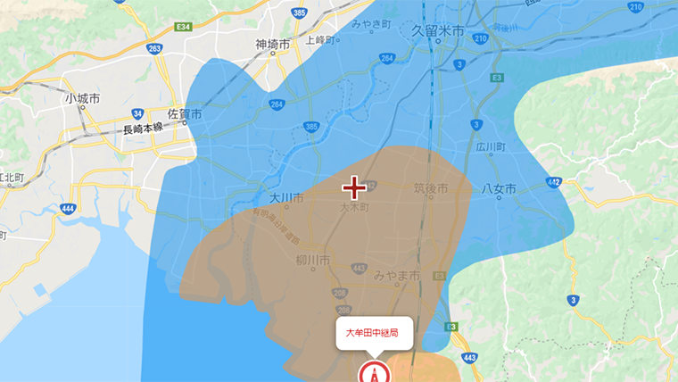 大木町の地デジの電波