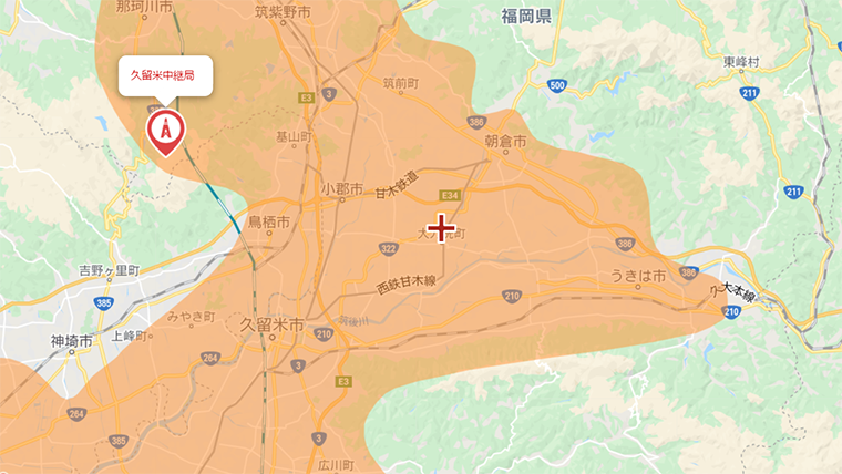 大刀洗町の地デジの電波