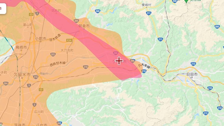 うきは市の地デジの電波