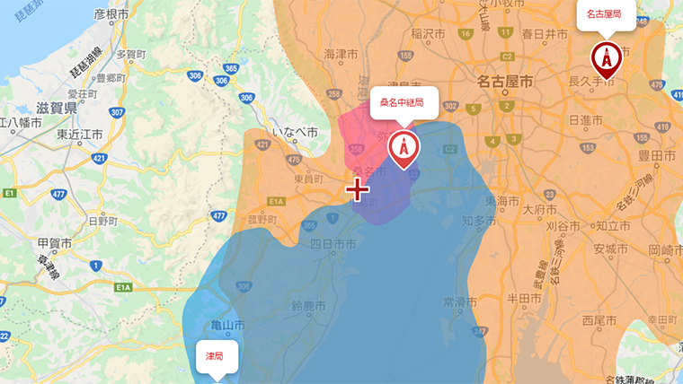 三重県朝日町の地デジの電波