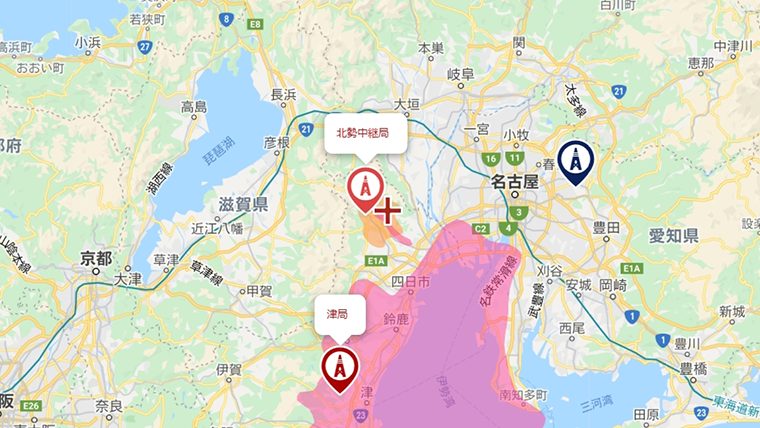 いなべ市の地デジの電波