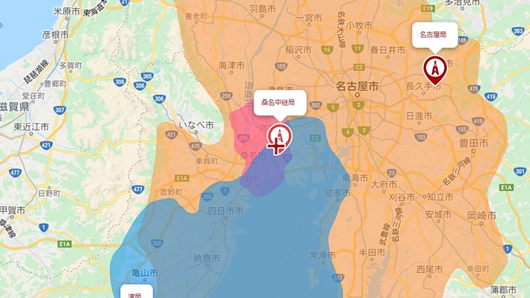 木曽岬町の地デジの電波