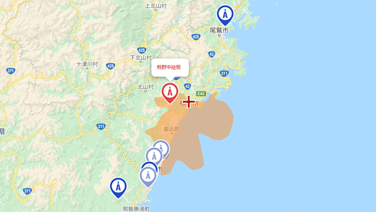 熊野市の地デジの電波