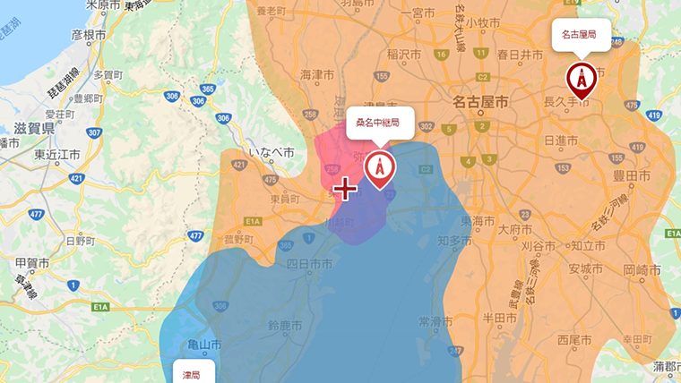 桑名市の地デジの電波