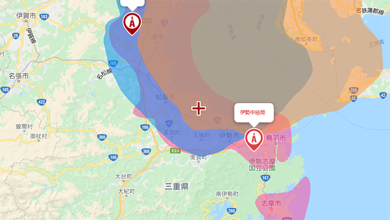 三重県明和町の地デジの電波