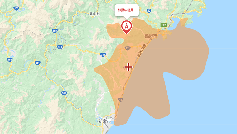 御浜町の地デジの電波