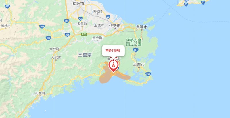 南伊勢町の地デジの電波