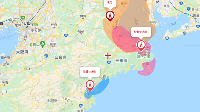大台町の地デジの電波