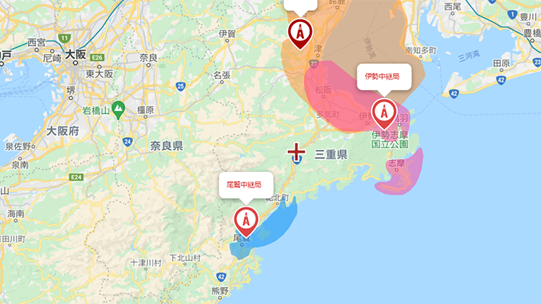 大紀町の地デジの電波