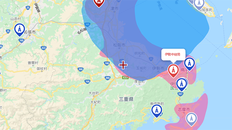 多気町の地デジの電波