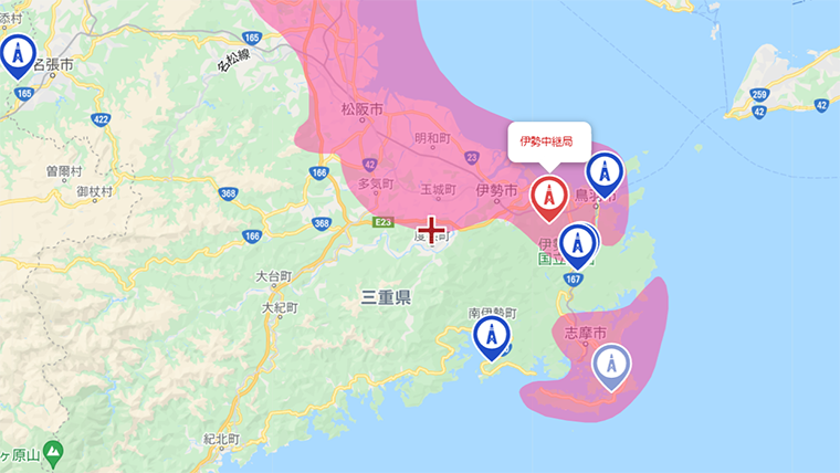 三重県度会町の地デジの電波