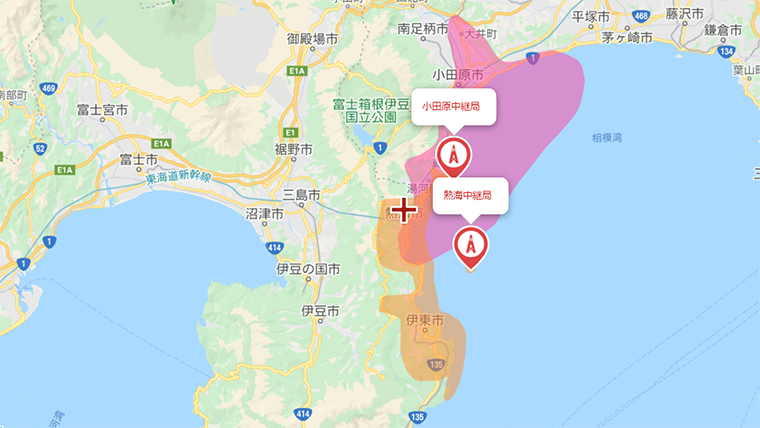 熱海市の地デジの電波