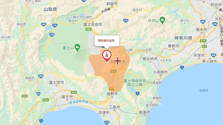 御殿場市の地デジの電波