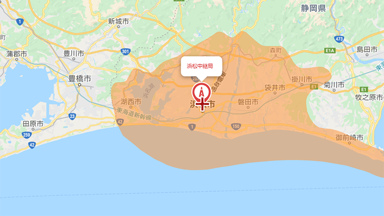 浜松市の地デジの電波