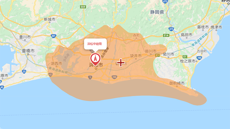 磐田市の地デジの電波