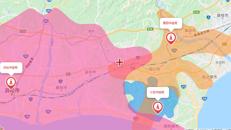 掛川市の地デジの電波