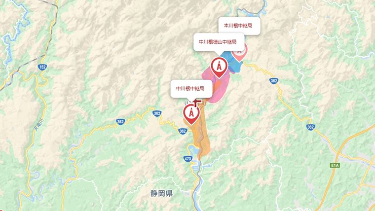 川根本町の地デジの電波