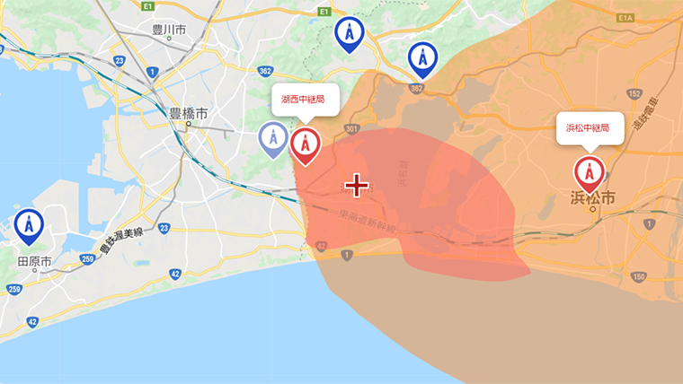 湖西市の地デジの電波