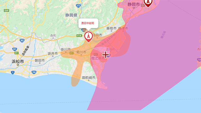 牧之原市の地デジの電波
