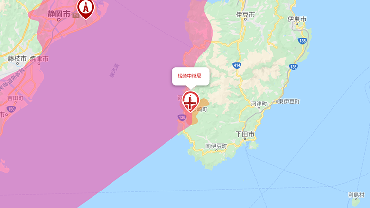 松崎町の地デジの電波