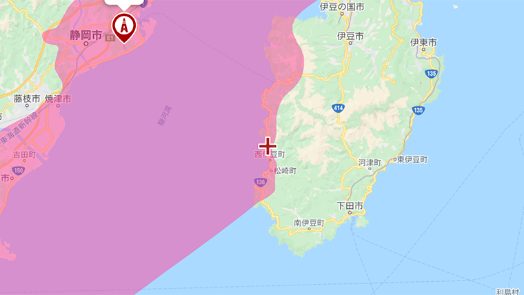 西伊豆町の地デジの電波