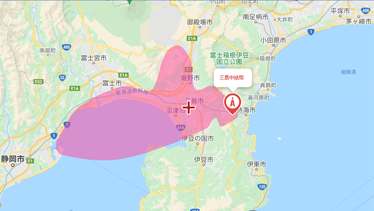 清水町の地デジの電波