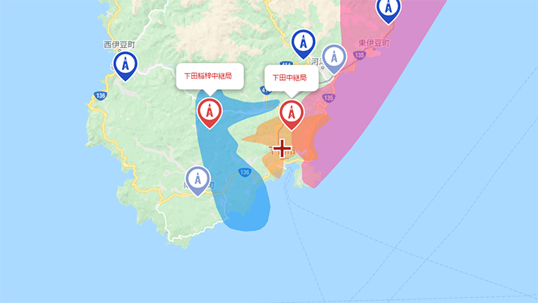 下田市の地デジの電波