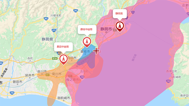 焼津市の地デジの電波