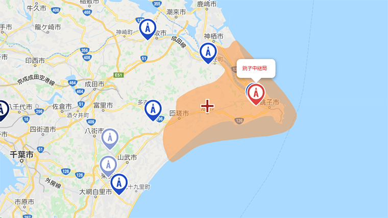 旭市の地デジの電波