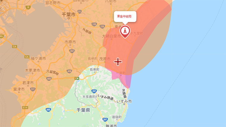 長生村の地デジの電波