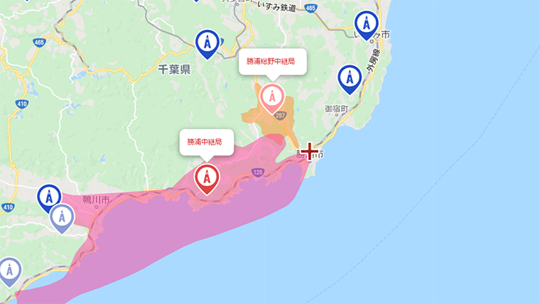 勝浦市の地デジの電波