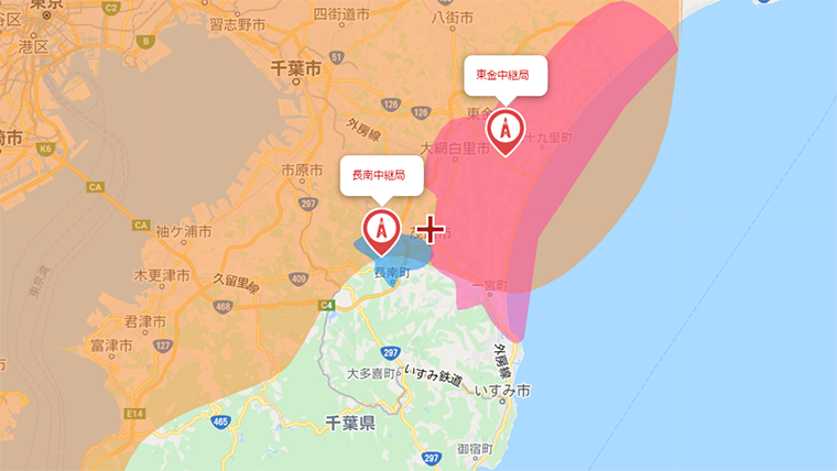 茂原市の地デジの電波