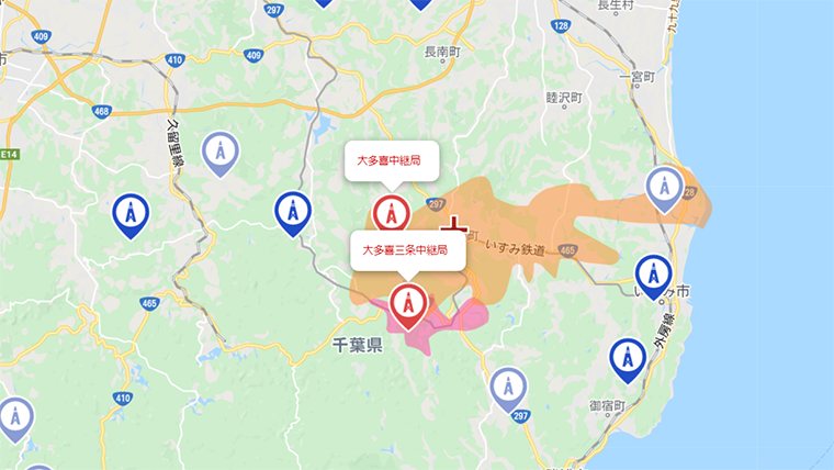大多喜町の地デジの電波