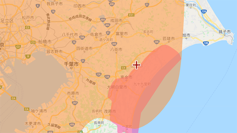 山武市の地デジの電波