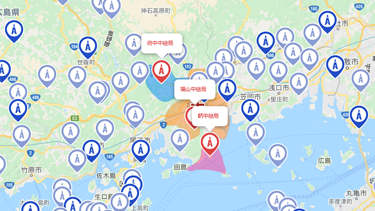 福山市の地デジの電波