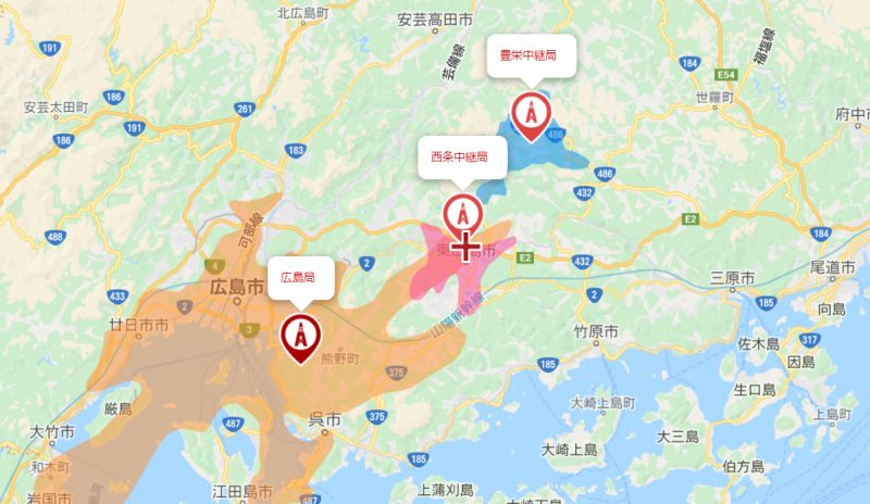 東広島市の地デジの電波