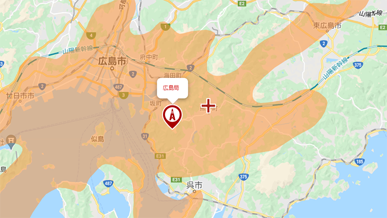 熊野町の地デジの電波