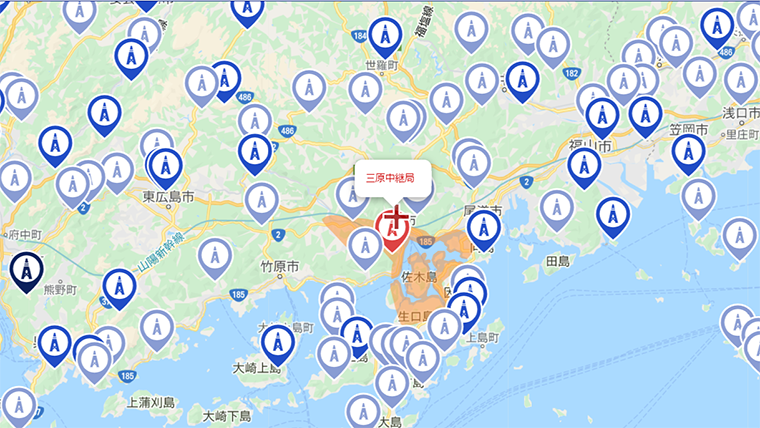 三原市の地デジの電波