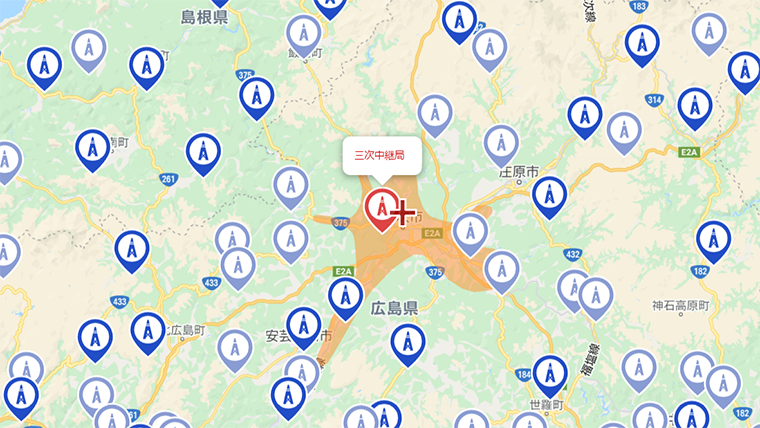 三次市の地デジの電波