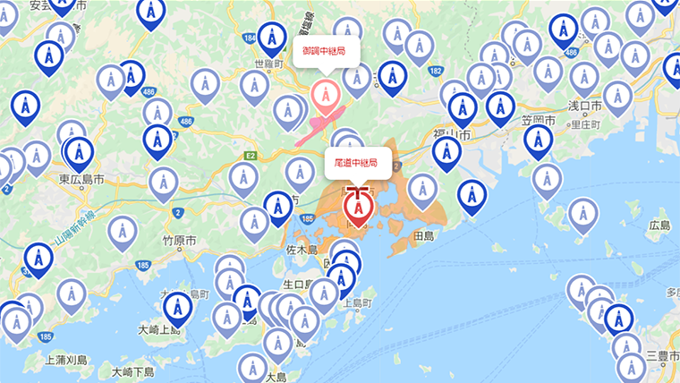 尾道市の地デジの電波