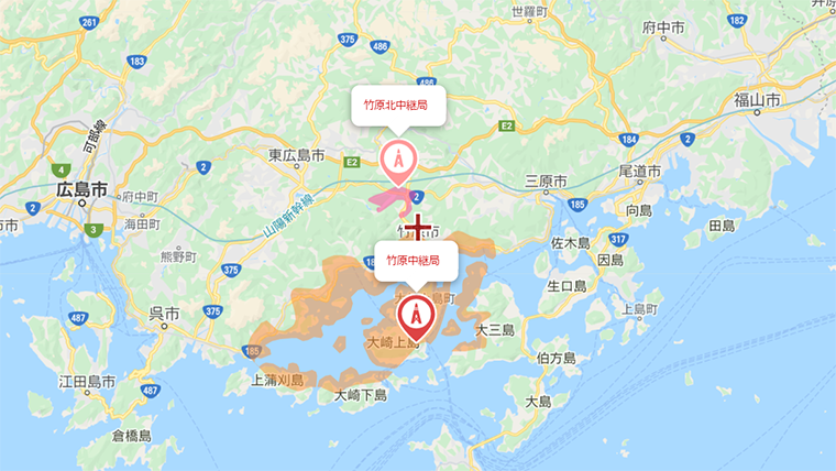 竹原市の地デジの電波