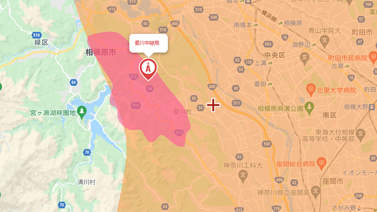 愛川町の地デジの電波