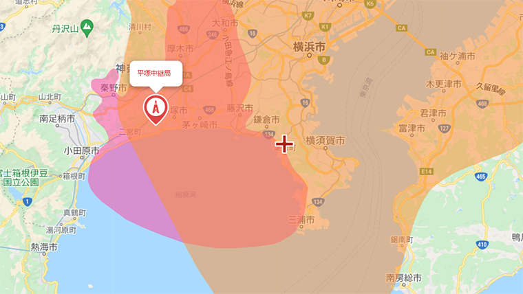 葉山町の地デジの電波