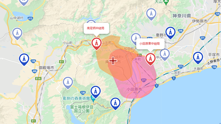 南足柄市の地デジの電波
